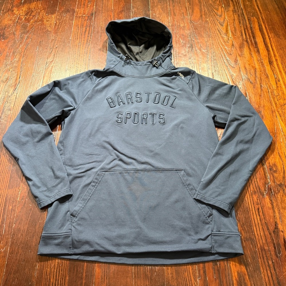 UNRL Barstool Sports Hoodie Mens M Gray Scuba Neck Performance Pullover